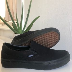 All Black Vans Slip-On Shoes